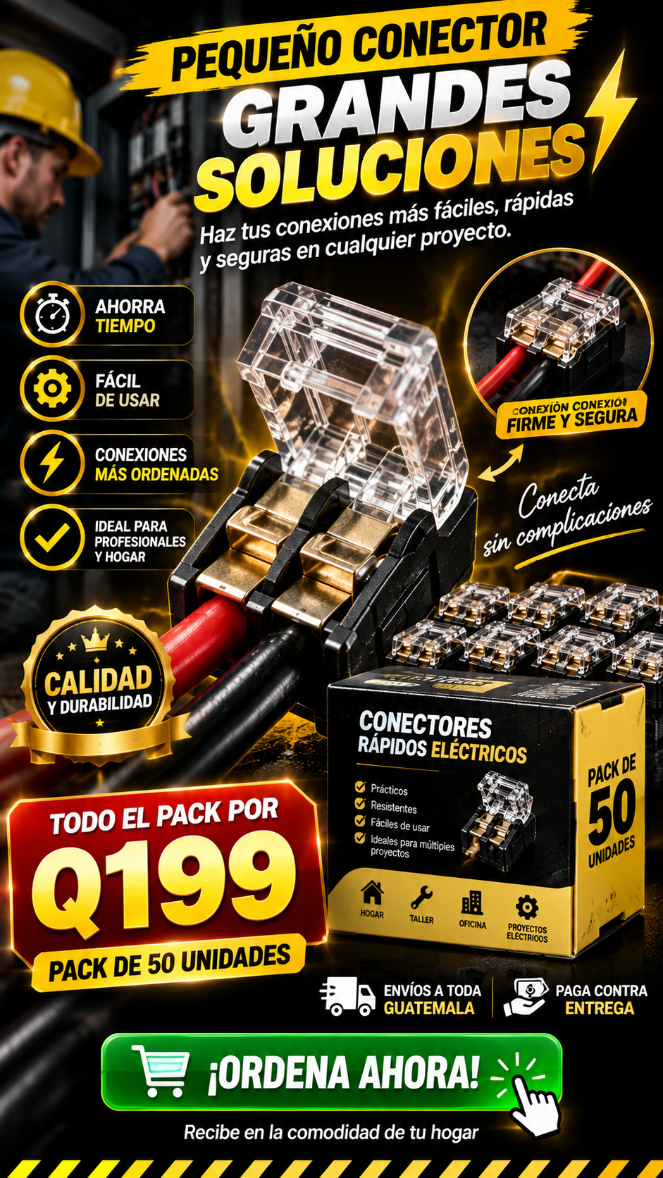 Pack de 50 conectores rápidos eléctricos