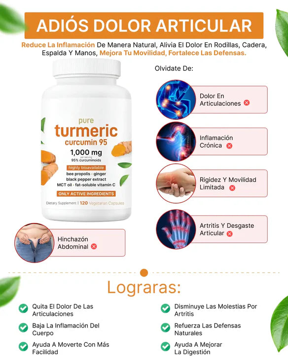 TURMERIC - El Antiinflamatorio Natural Más Potente – Cúrcuma 95%