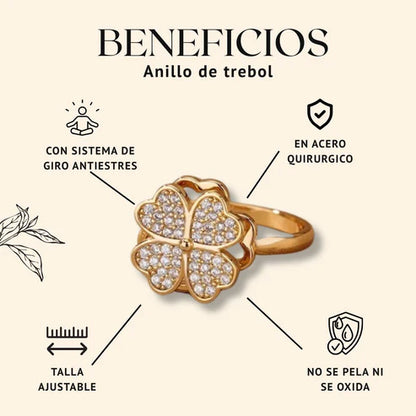 Anillo Trebol Giratorio Antiestrés / OFERTA🔥LLEVE 2 Y PAGUE 1🔥