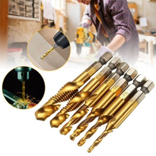 Kit De 6 Brocas Giratorias HSS Recubiertas de Titanio.