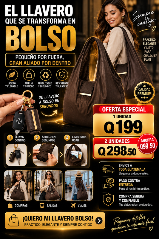 El llavero que se transforma en bolso