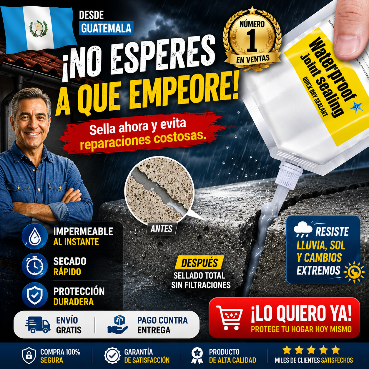 Sellador de Juntas Impermeable de Secado Rápido
