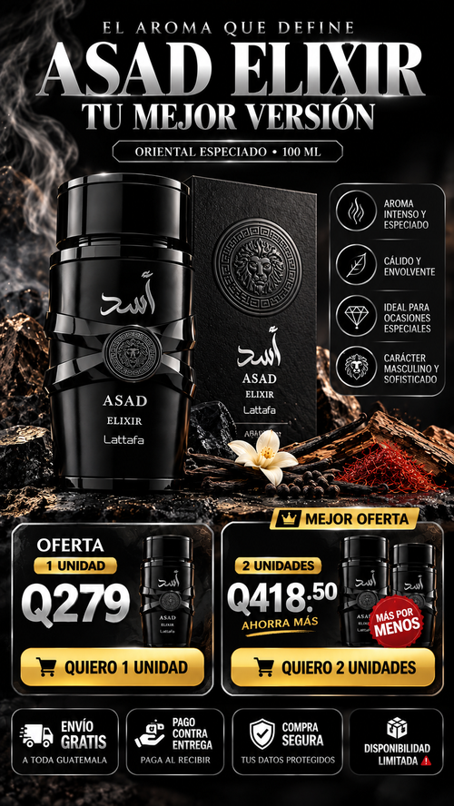 Lattafa Asad Elixir 100 ml - Una Fragancia que Impone Presencia