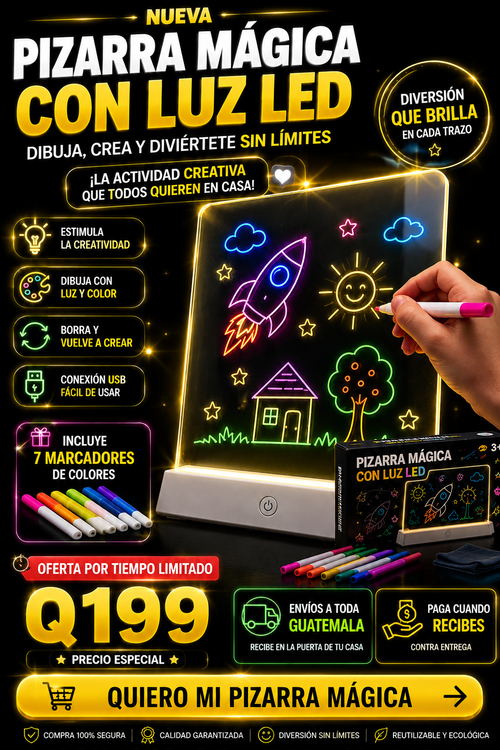 Pizarra mágica con luz LED 🎨✨