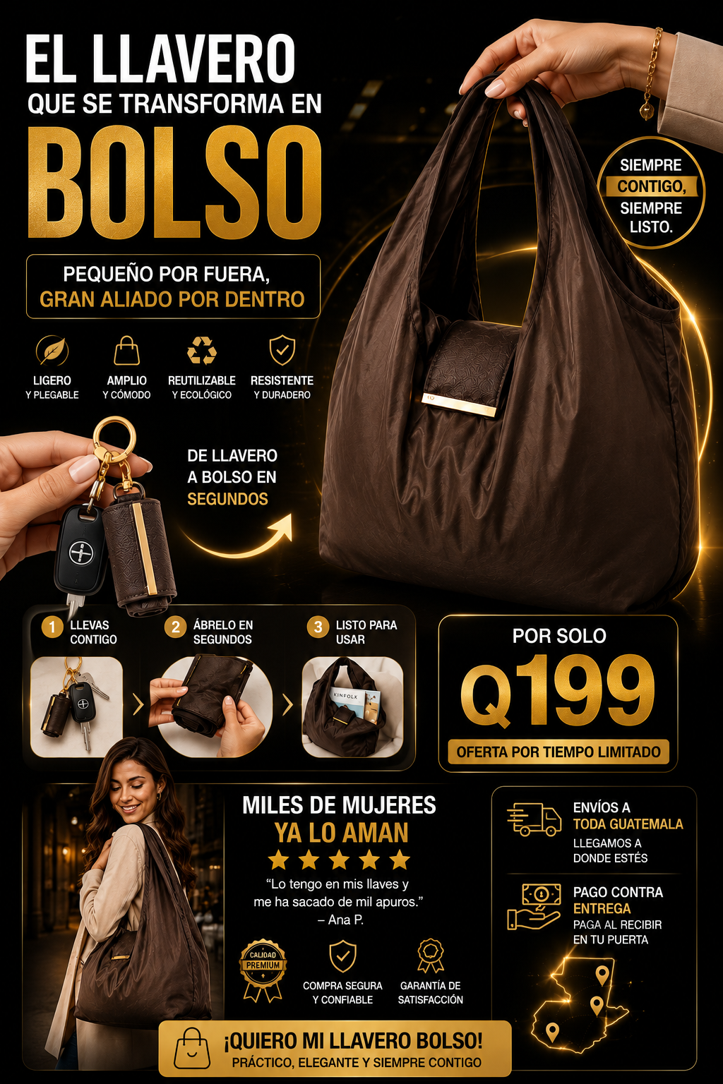 El llavero que se transforma en bolso