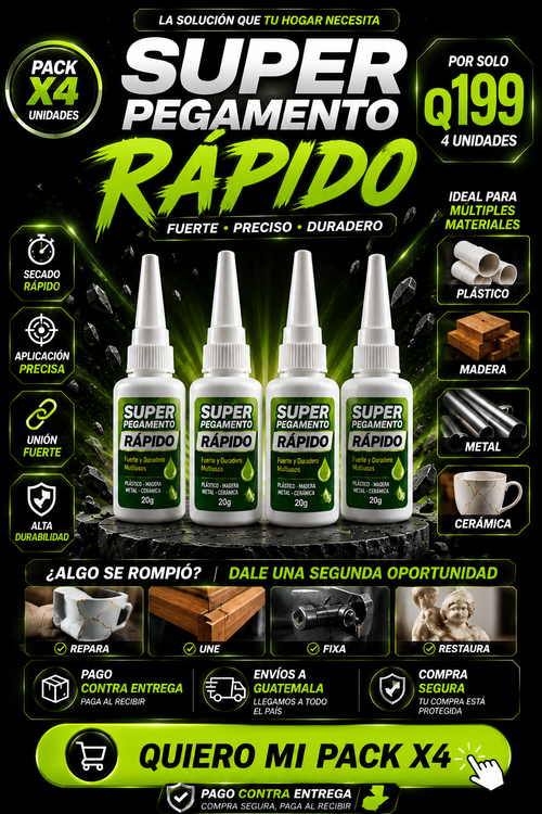 Super Pegamento Rápido - Pack 4 unidades
