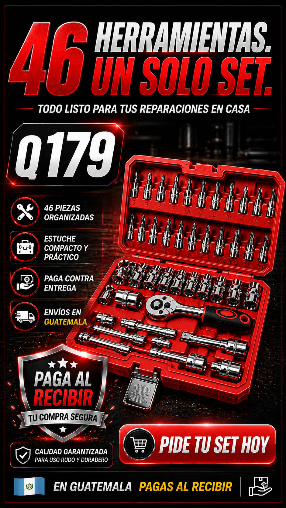 Set de Dados y Llaves de 46 Piezas