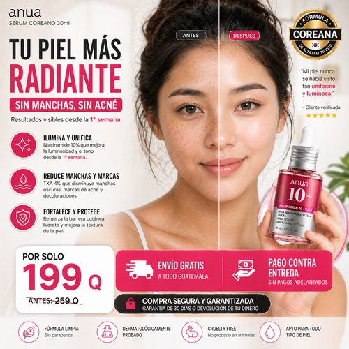 Anua 10+ Serum: Transforma tu piel y tu confianza desde la primera semana
