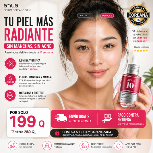 Anua 10+ Serum: Transforma tu piel y tu confianza desde la primera semana