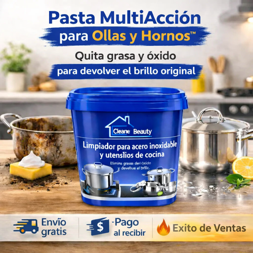 Pasta MultiAcción para Ollas y Hornos™ - Quita grasa y óxido para devolver el brillo original