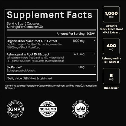 Maca Negra Orgánica con Ashwagandha